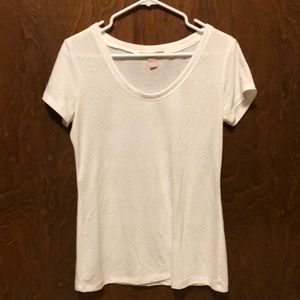 White Banana Republic tshirt with gold dots